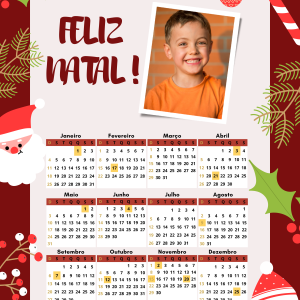 CALENDÁRIO NATAL 2026 - EDITÁVEL