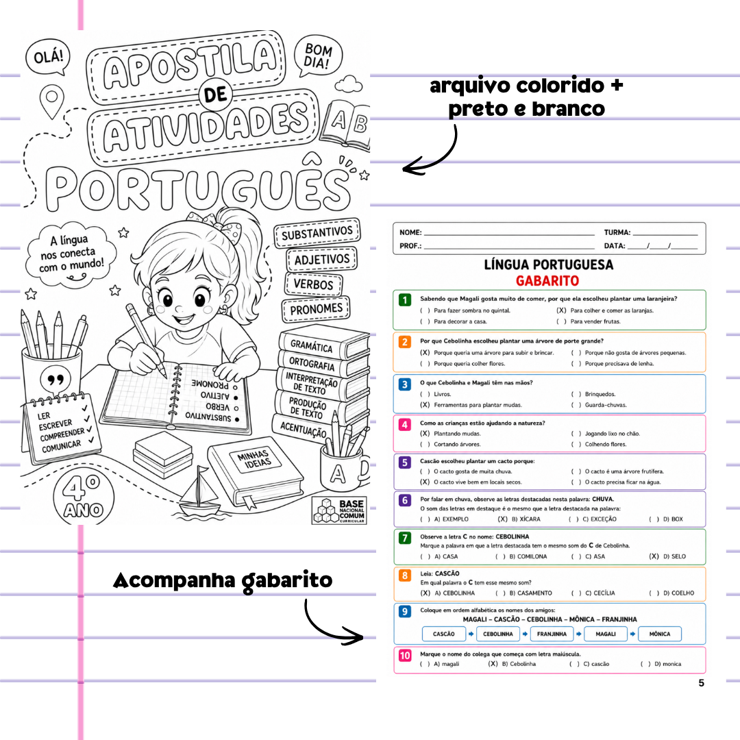 APOSTILA DE ATIVIDADES LÍNGUA PORTUGUESA - 4º ANO - Imagem 3